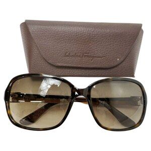Salvatore Ferragamo Oversized Square Frame Sunglasses Brown